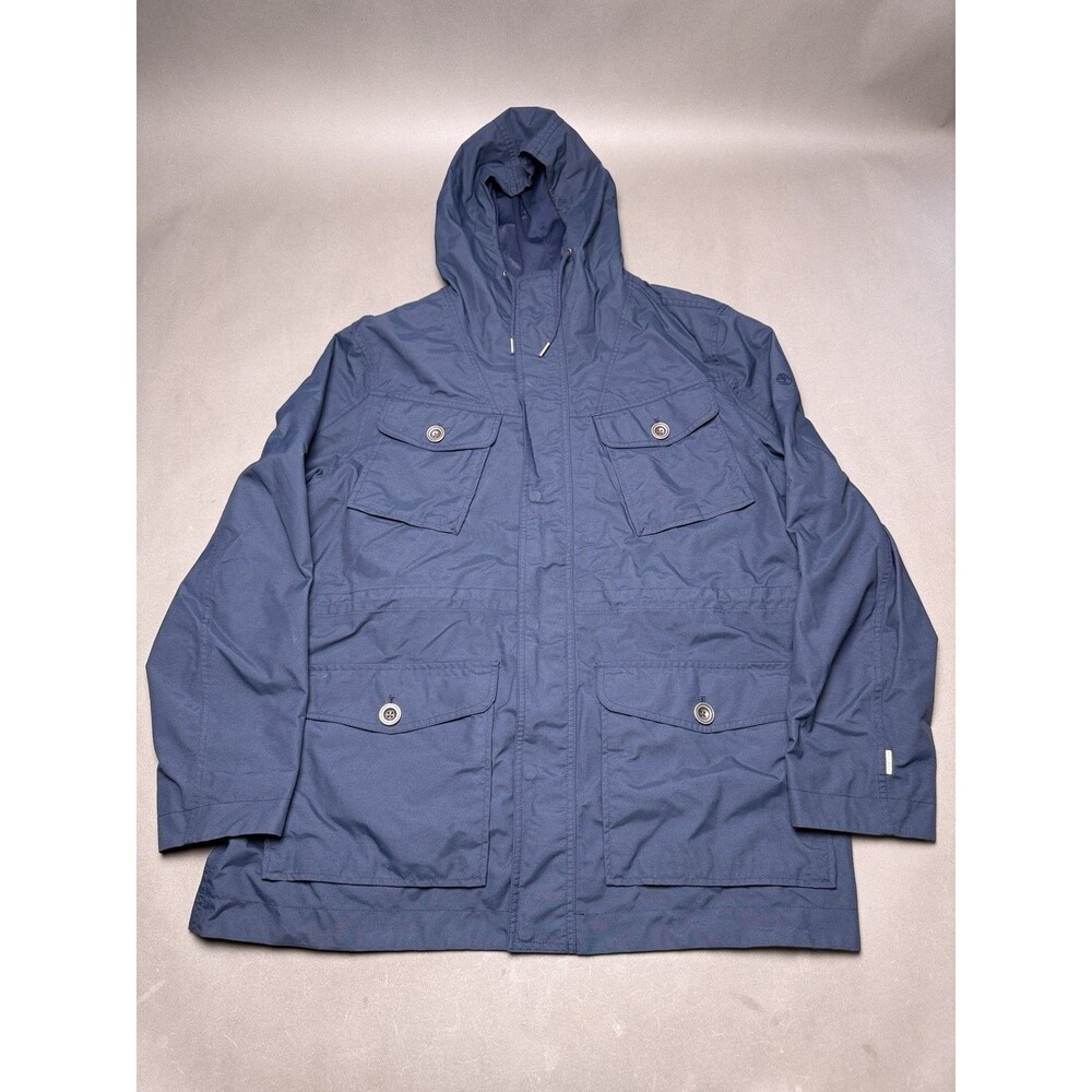 Timberland Men’s Waterproof Hooded Parka Jacket Navy Mid-Length Size XXL